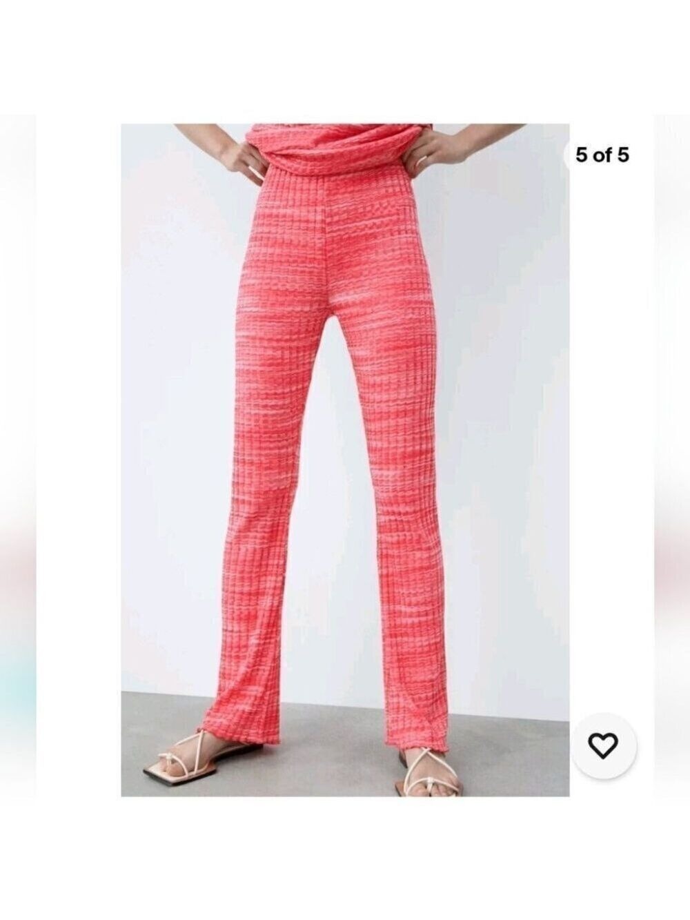 ZARA | Rib Texture Pink Pull On Pants Size Small